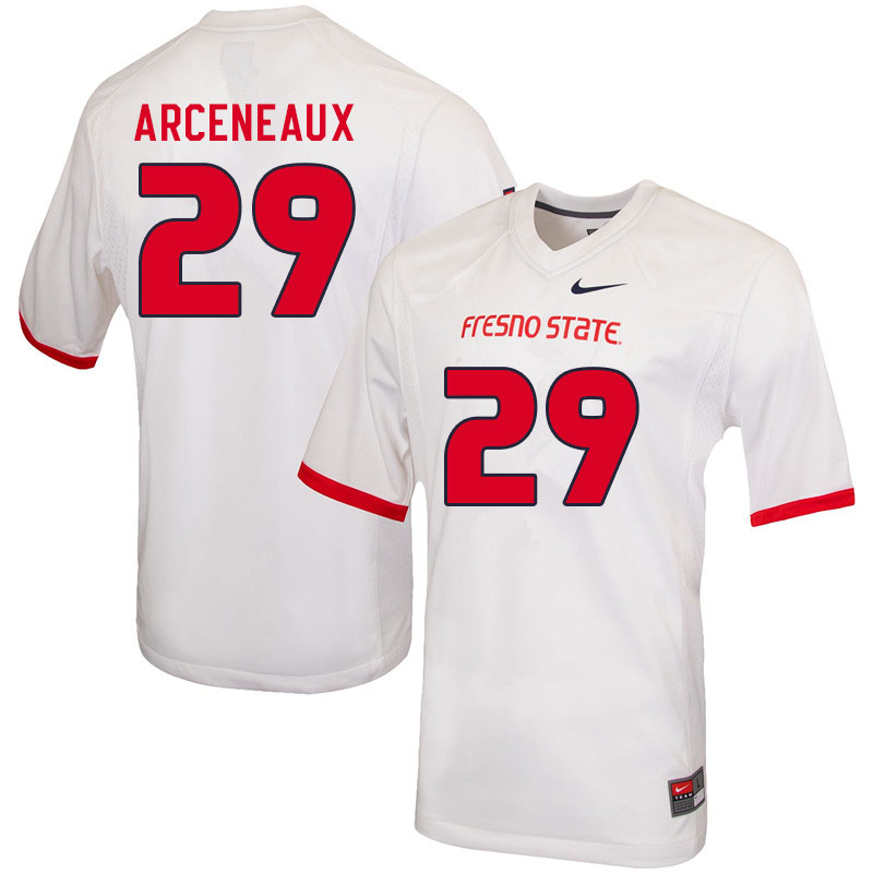 Men #29 Johnathan Arceneaux Fresno State Bulldogs College Football Jerseys Sale-White